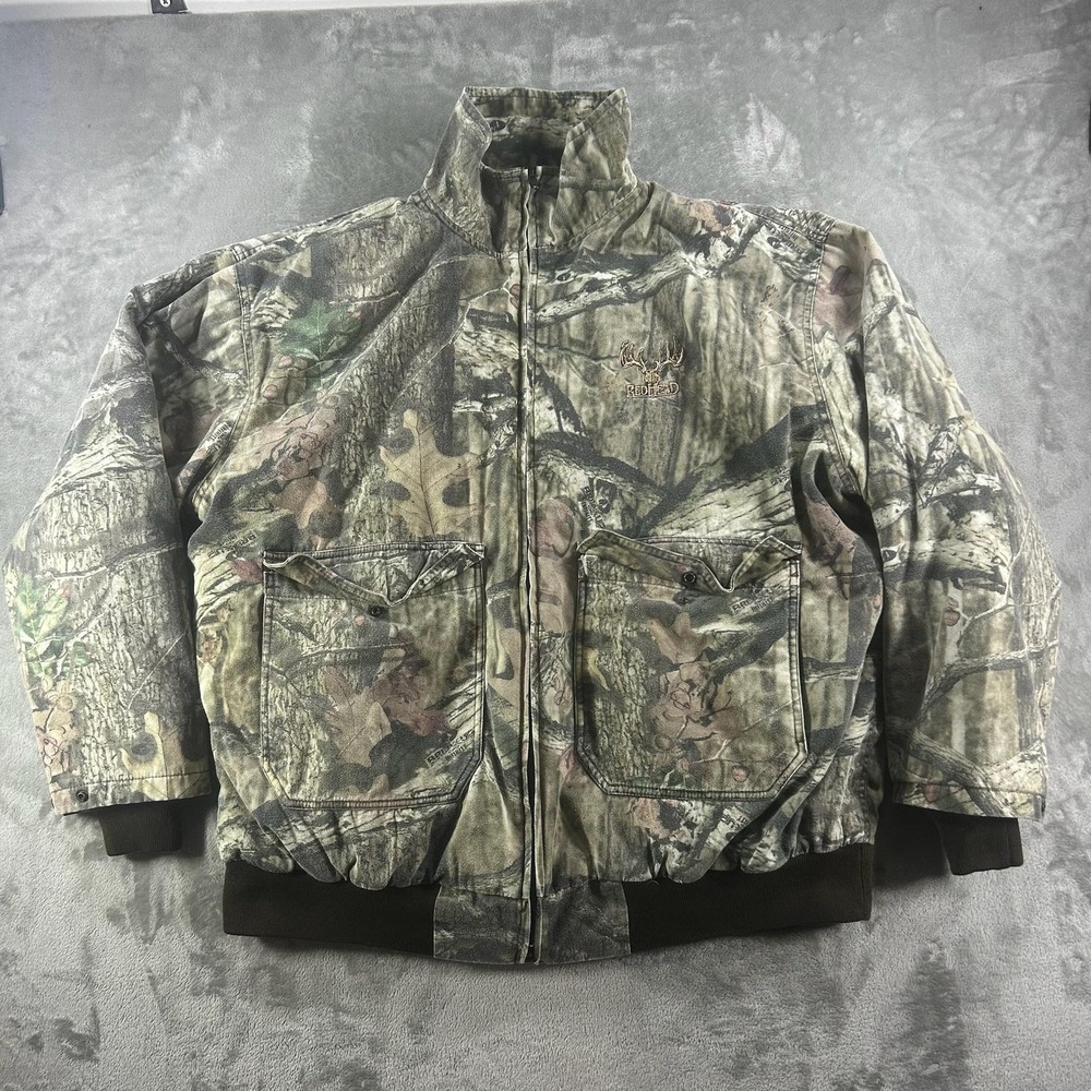 RedHead Jacket Mens 3XL Green Camo Canvas Insulated Bomber Hunting Outdoor